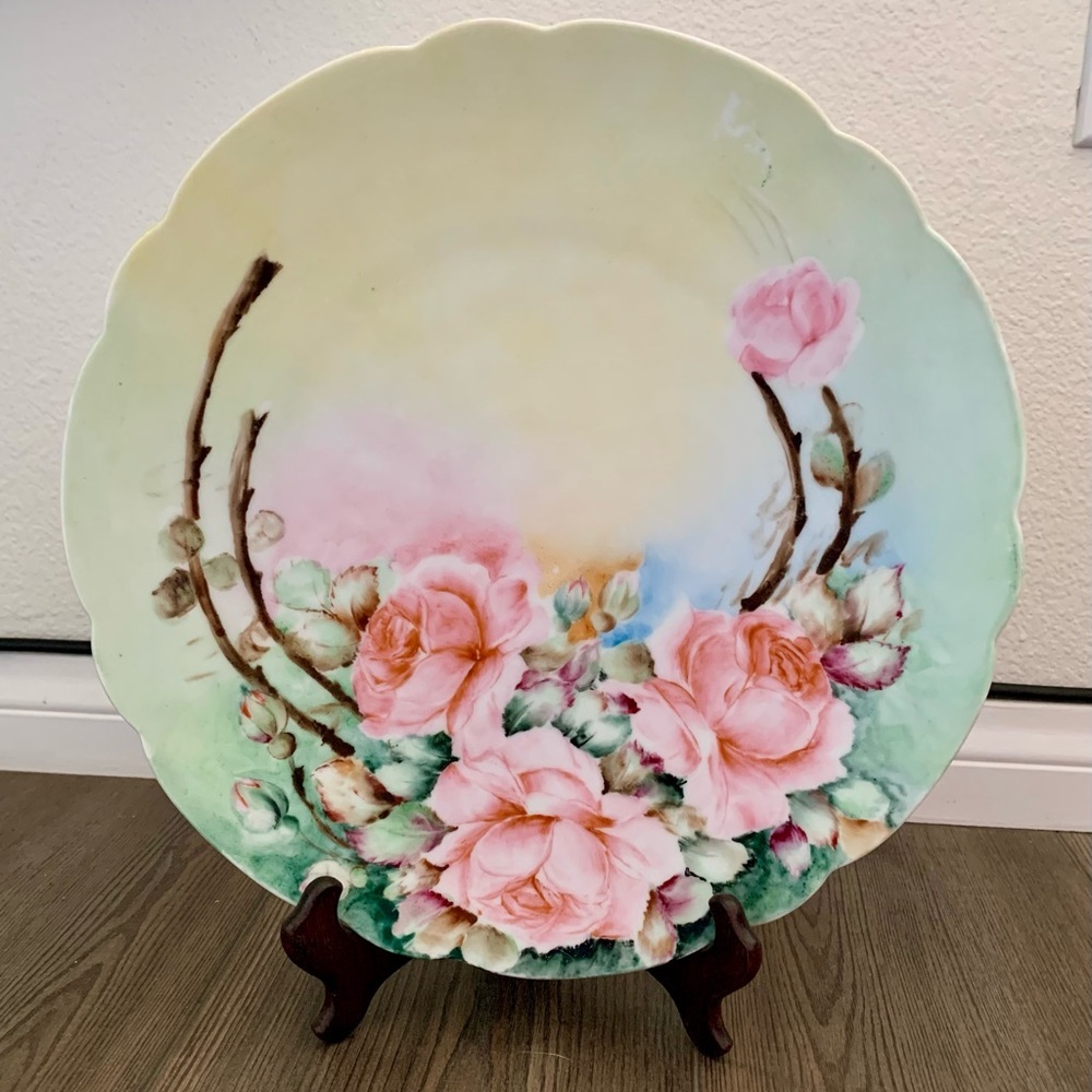 Antique hand painted Plate 12 inch Bavaria